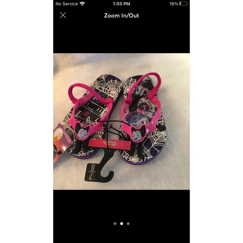 New with‎ tags Disney Vamparina flip flops